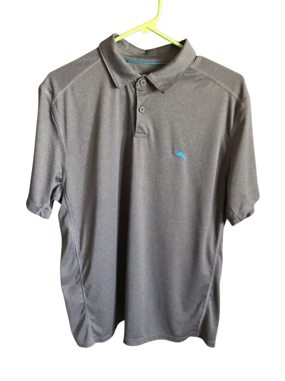 Tommy Bahama Gray size Medium short sleeve polo shirt golf athletic